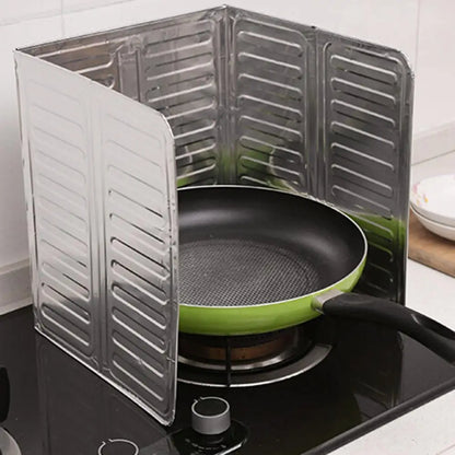 Foldable Aluminum Foil Frying Pan Oil Splash Protection Screen