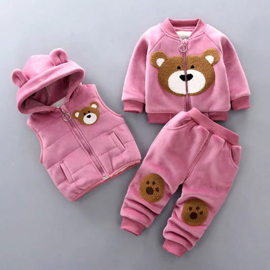 Winter Cotton Thick Warm Baby Clothes Sets