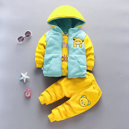 Winter Cotton Thick Warm Baby Clothes Sets